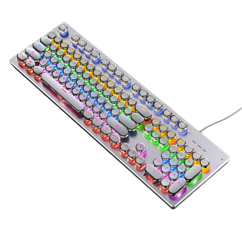 Retro Punk Mechanical Keyboard - 104 Keys, RGB, Wired