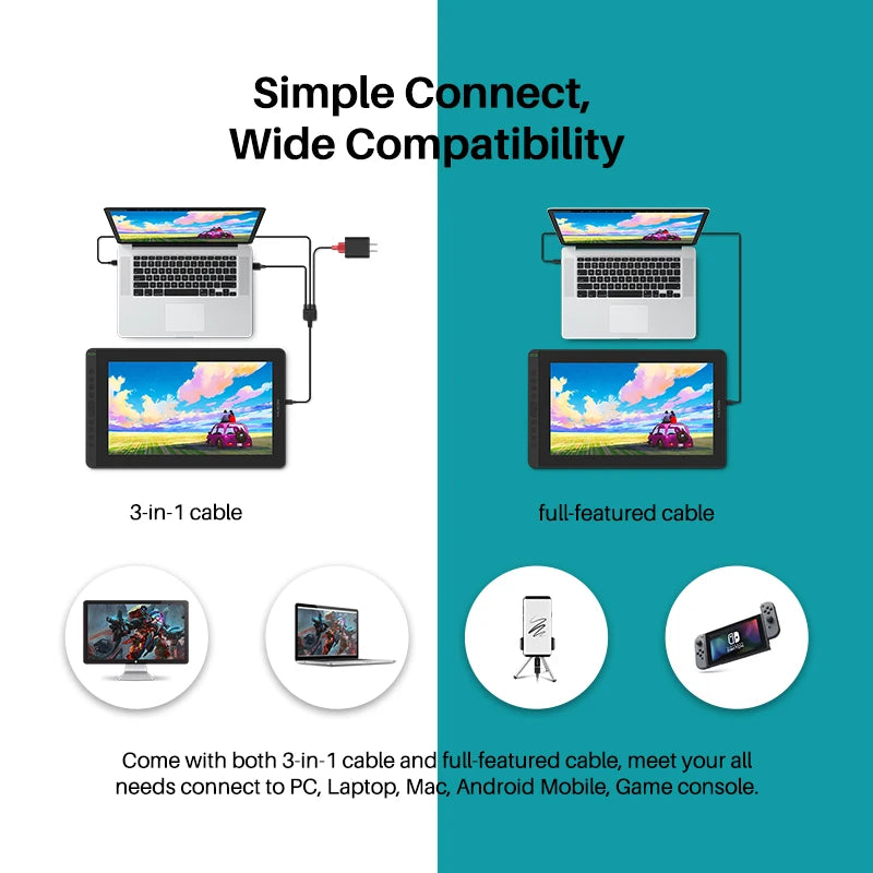 HUION Kamvas 16 Graphics Monitor, Full-Laminated 15.6” Display with Battery-Free PW517 Pen.