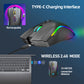 HXSJ Rechargeable RGB Gaming Mouse with ergonomic design, customizable DPI, and backlighting.