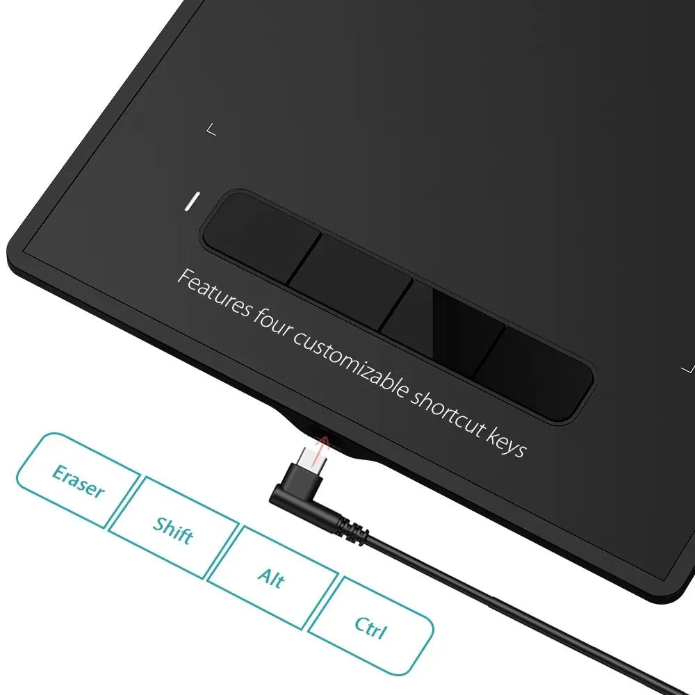 XP-Pen Star G960S Plus Drawing Tablet with 9x6 inch workspace, 8192 pressure levels, and USB connection for digital art and teaching