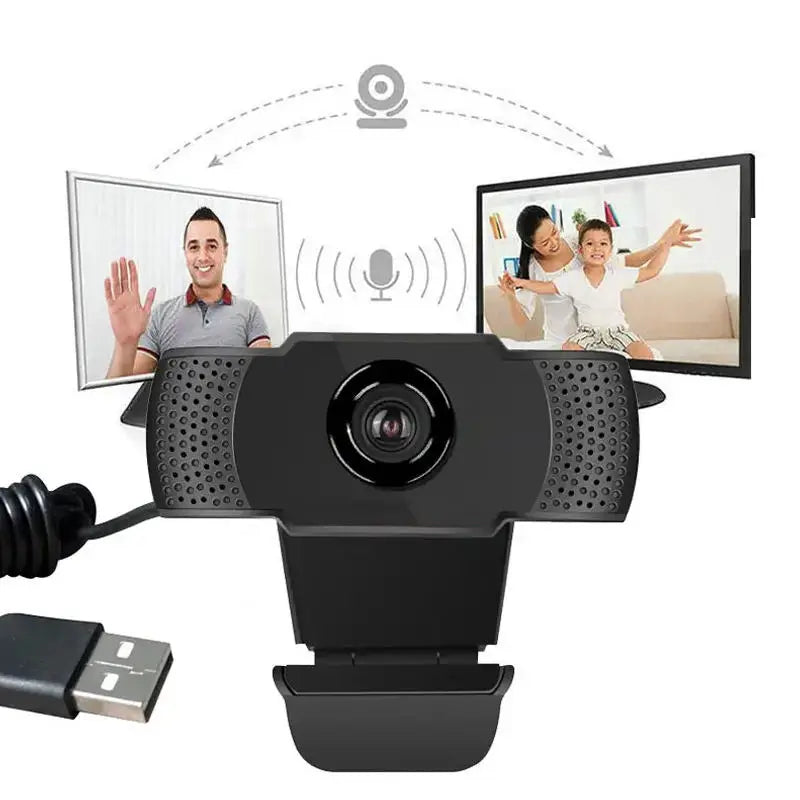 1080P Full HD Webcam with LED Fill Light and Integrated Microphone, USB Plug-and-Play for PC, Mac, and Laptop