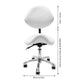 Height adjustable rolling saddle stool with wheels and backrest, 360° swivel for ergonomic seating