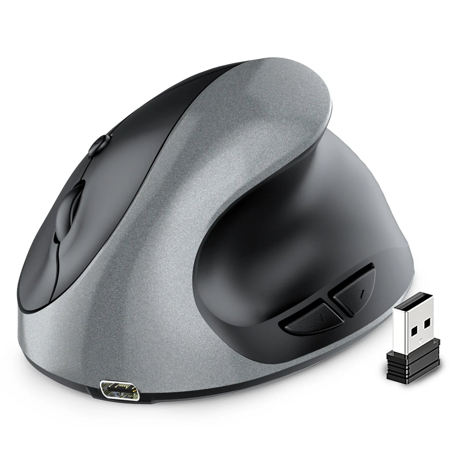 JOMAA Rechargeable Vertical Mouse with Ergonomic Design, 2.4G Wireless, Adjustable DPI, and Silent Clicks