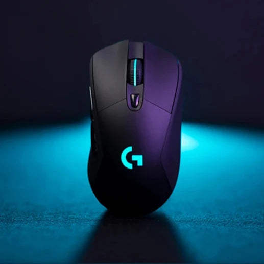 Logitech G703 LIGHTSPEED HERO Wireless Gaming Mouse with HERO 25K sensor and customizable RGB lighting.