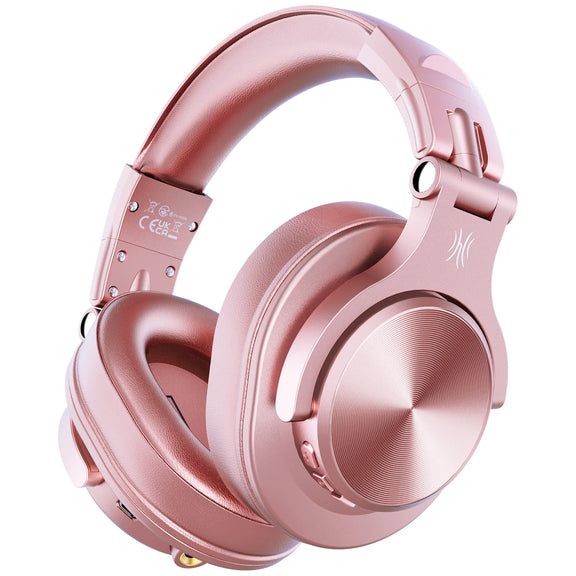 Oneodio Fusion A70 over-ear Bluetooth headphones with Hi-Res audio and dual-mode functionality.