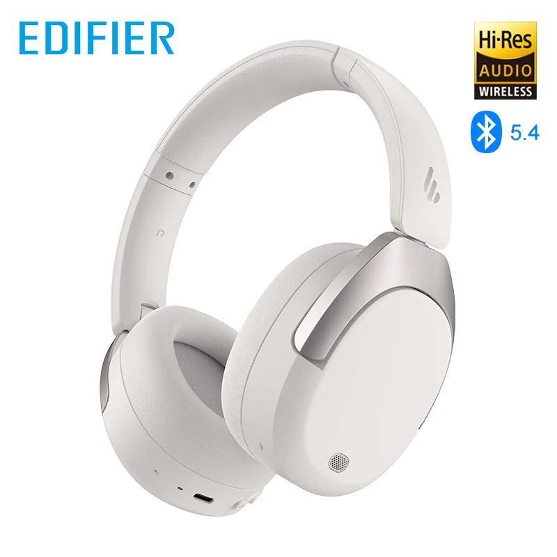 Edifier W830NB wireless over-ear headphones with active noise cancellation and Hi-Res audio certification.