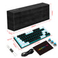 HXSJ 68-Key Ice Blue Backlit Mechanical Keyboard with Hot-Swappable Blue Switches and Detachable Cable.