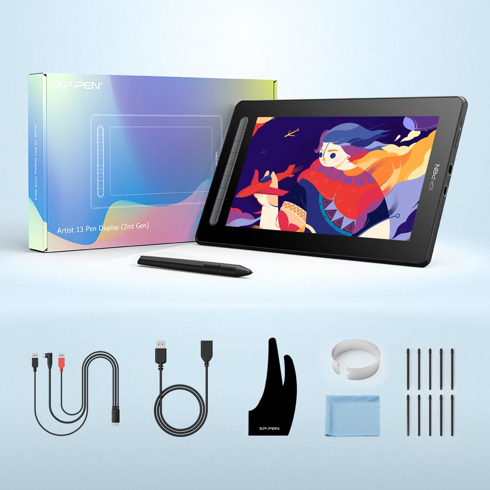 XP-Pen Artist 12 (2nd Gen) graphic tablet with X3 stylus and vibrant full-laminated display.