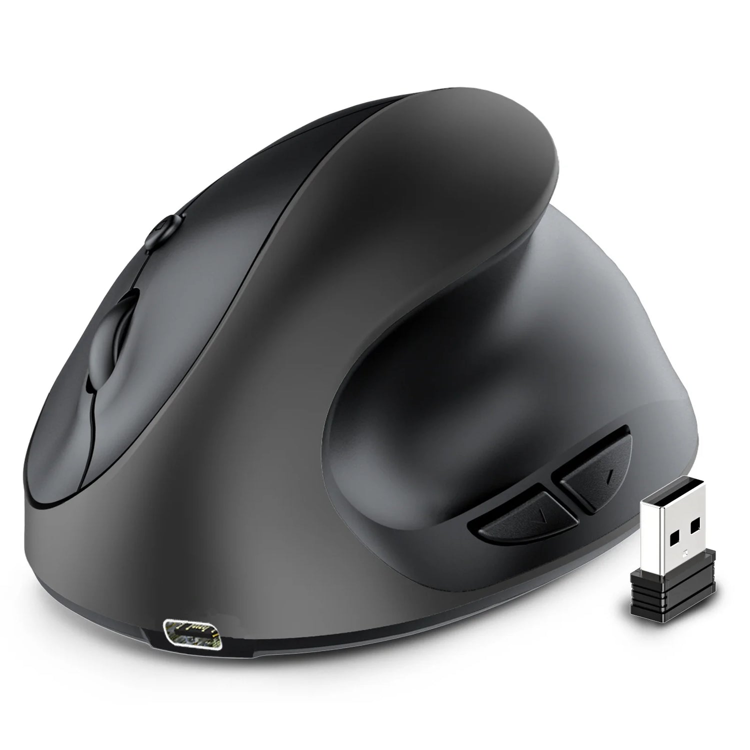 JOMAA Rechargeable Vertical Mouse with Ergonomic Design, 2.4G Wireless, Adjustable DPI, and Silent Clicks