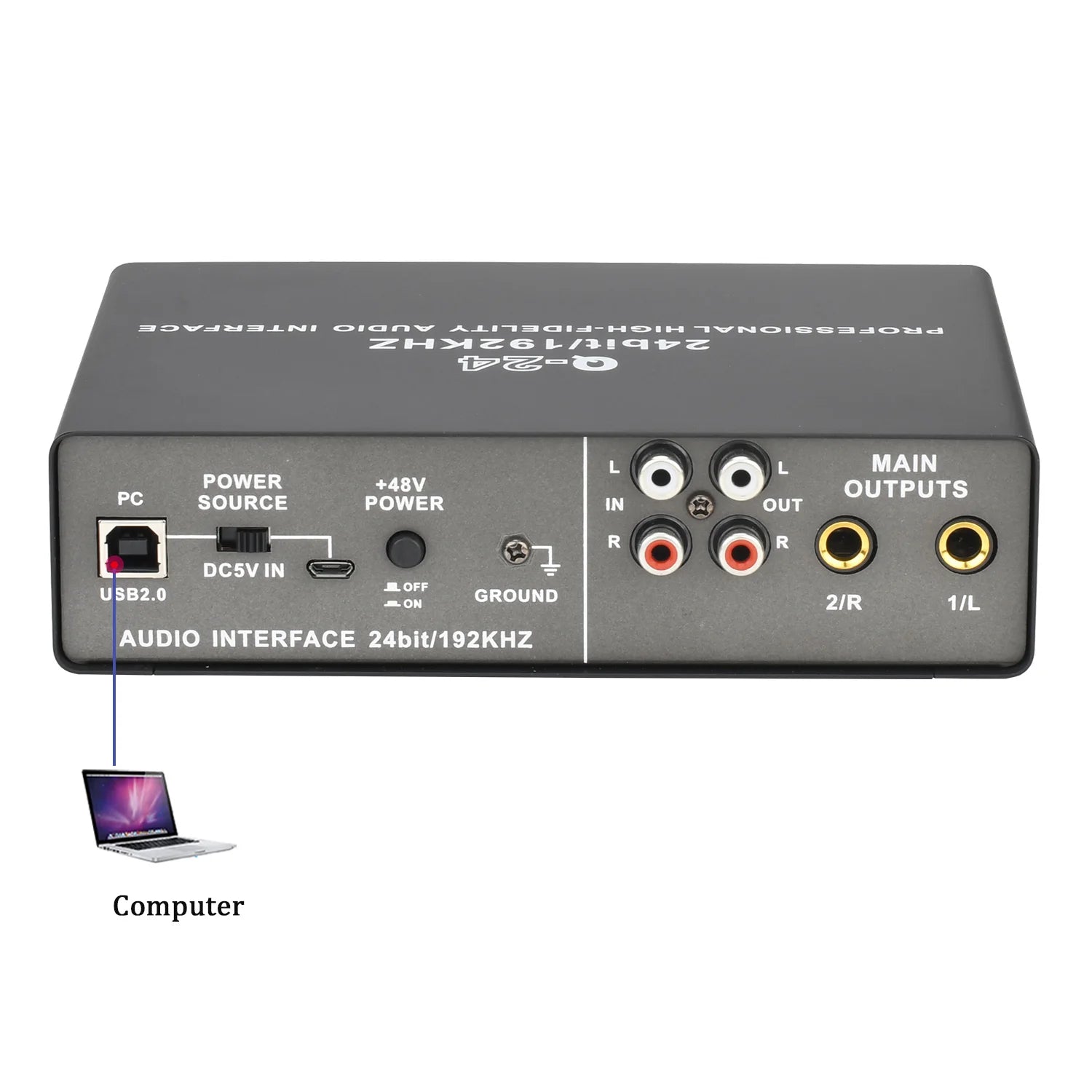 TEYUN Q24 Professional Audio Interface for guitar and vocal recording, portable sound card for studio use