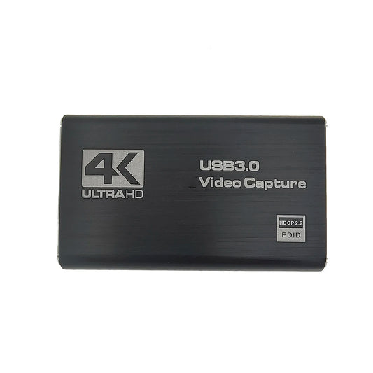 Mini 4K video capture card with HDMI input and USB 3.0 output for live streaming and recording in 1080P 60fps.