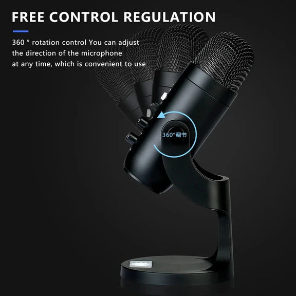 USB Desktop Noise Reduction Condenser Microphone for online lessons, gaming, and conferences on PC