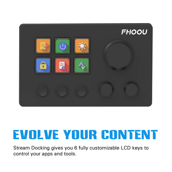 Mirabox N3 StreamDeck with 6 customizable LCD keys, designed for content creation and live streaming.