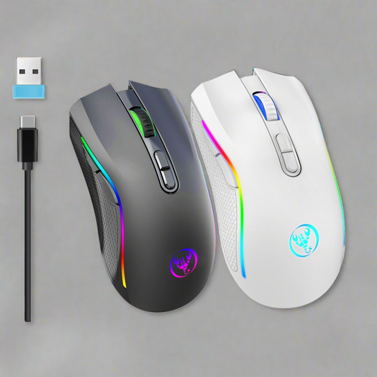 RGB Wireless Gaming Mouse - Ergonomic, 4000 DPI, Rechargeable