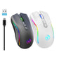 HXSJ Rechargeable RGB Gaming Mouse with ergonomic design, customizable DPI, and backlighting.