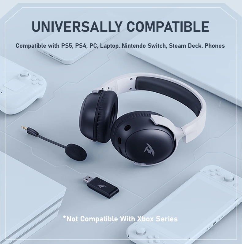 Picun G3 wireless gaming headset with 3D spatial audio, low latency, ENC mic, and multi-platform support