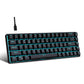 HXSJ 68-Key Ice Blue Backlit Mechanical Keyboard with Hot-Swappable Blue Switches and Detachable Cable.