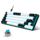 HXSJ 68-Key Ice Blue Backlit Mechanical Keyboard with Hot-Swappable Blue Switches and Detachable Cable.