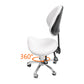 Height adjustable rolling saddle stool with wheels and backrest, 360° swivel for ergonomic seating